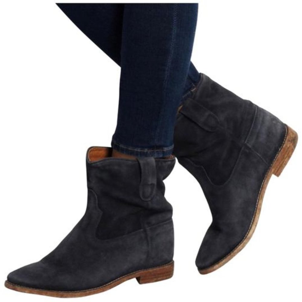 Isabel Marant Crisi hidden wedge ankle boot faded black suede 35